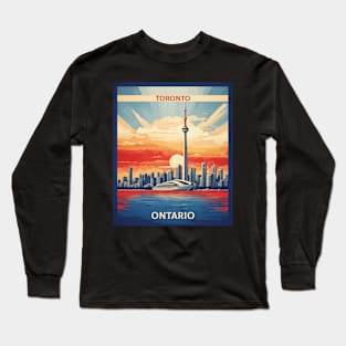 Toronto Canada Sunset Vintage Retro Tourism Long Sleeve T-Shirt